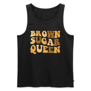 Brown Sugar Queen Pride Black Melanin Pride - Men's Premium Organic Tank Top - black - Front - AI Model Male 178 light (178cm)