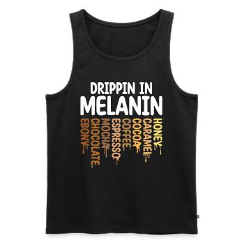 Drippin In Melanin Honig Karamell Kakao Kaffee - Männer Premium Bio Tank Top - Schwarz - Vorne - AI Model Male 178 light (178cm)