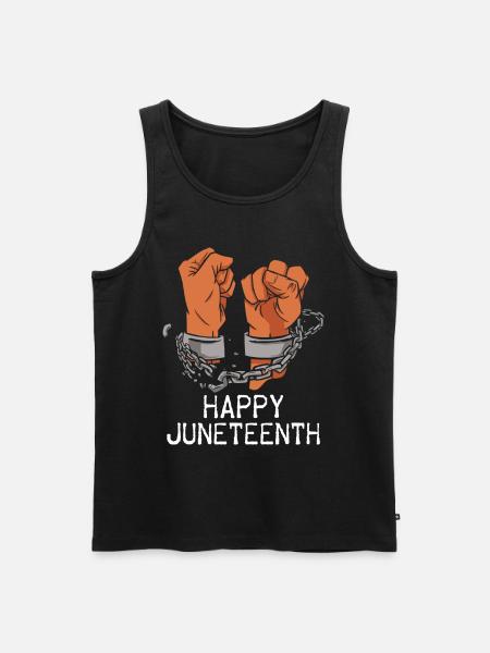 Happy Juneteenth Break Shackles Chain - Men's Premium Organic Tank Top - black