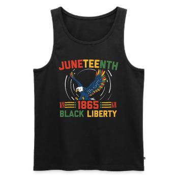 Juneteenth 1865 Black Liberty Melanated - Men's Premium Organic Tank Top - black - Front - AI Model Male 178 light (178cm)