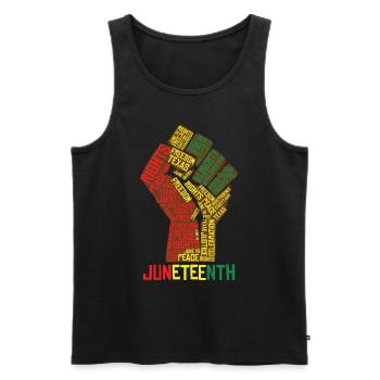 Juneteenth Texas Liberty Peace Celebration - Männer Premium Bio Tank Top - Schwarz - Vorne - AI Model Male 178 light (178cm)