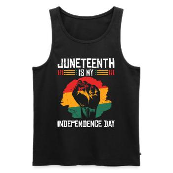 Juneteenth is my Independence Day Faust of - Men's Premium Organic Tank Top - black - Front - AI Model Male 178 light (178cm)