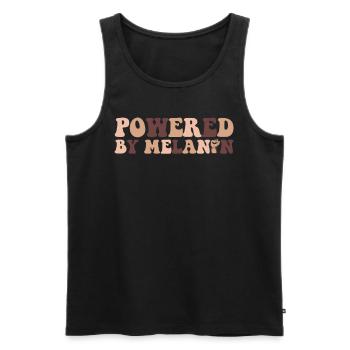 Powered By Melanin Proud Melanated Black - Men's Premium Organic Tank Top - black - Front - AI Model Male 178 light (178cm)