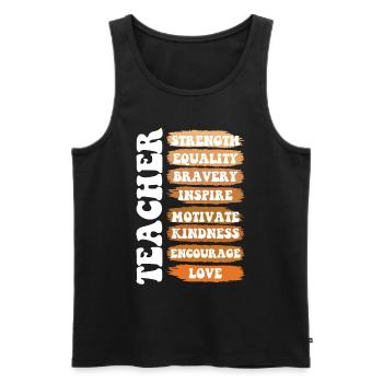 Teacher Strength Equality Pride Melanated - Men's Premium Organic Tank Top - black - Front - Michal (187cm)