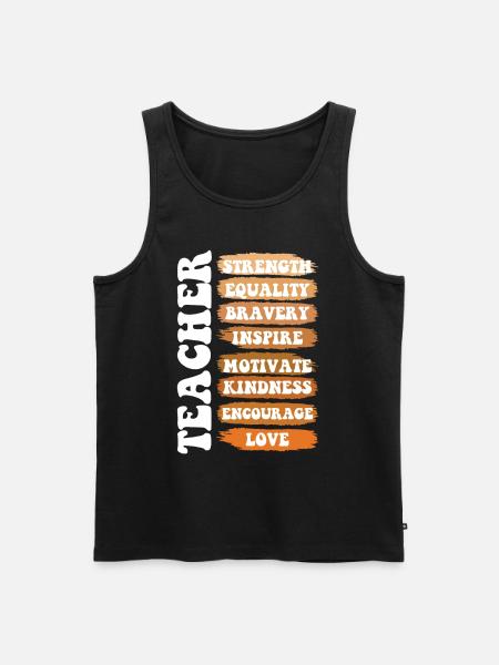 Teacher Strength Equality Pride Melanated - Men's Premium Organic Tank Top - black