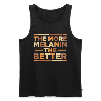 The more melanin, the better Proud Melanated - Men's Premium Organic Tank Top - black - Front - Michal (187cm)