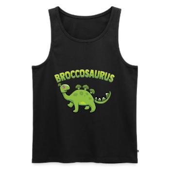 Broccosaurus Dino Brocoli Régime végétalien de légumes - Débardeur bio Premium Homme - noir - Devant - AI Model Male 178 light (178cm)