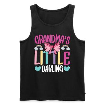Grandma’s Little Darling Kiddie Ribbon Hearts - Débardeur bio Premium Homme - noir - Devant - AI Model Male 178 light (178cm)