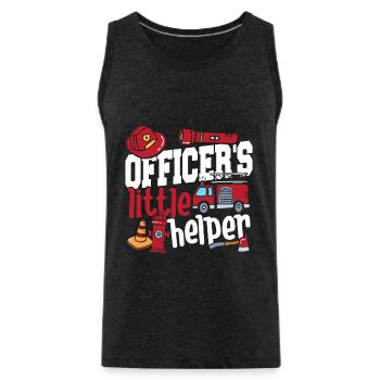 Officer's Little Helper Fire Engine - Men's Premium Organic Tank Top - charcoal grey - Front - Alexander (188cm)