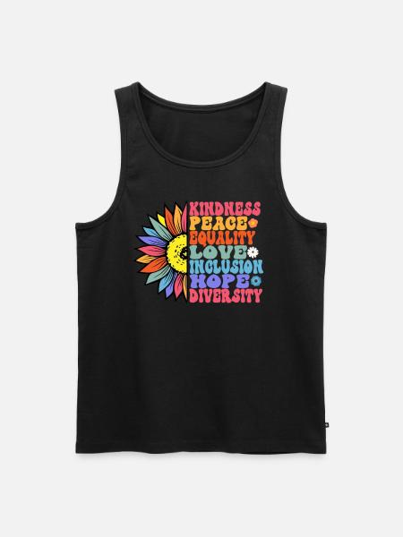 Kindness Peace Equality Love Hope - Men's Premium Organic Tank Top - black