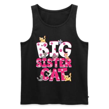 Big Sister Cat Colorful Cats Funny Siblings - Men's Premium Organic Tank Top - black - Front - AI Model Male 178 light (178cm)