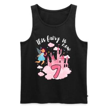This fairy is now 7 Magic Castle 7. - Men's Premium Organic Tank Top - black - Front - AI Model Male 178 light (178cm)