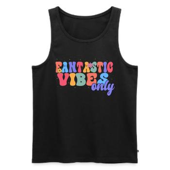 Fantastic Vibes Nur Florist Botanical Flower - Männer Premium Bio Tank Top - Schwarz - Vorne - AI Model Male 178 light (178cm)