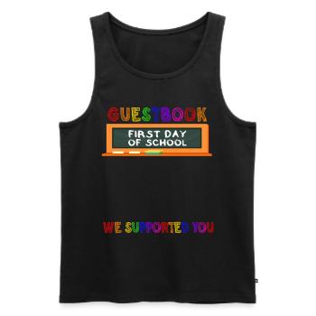 Guestbook First day of school We have you - Men's Premium Organic Tank Top - black - Front - AI Model Male 178 light (178cm)