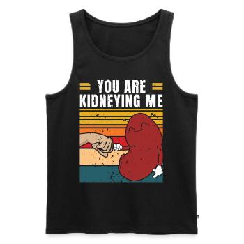 Are You Kidding Me | Funny gift | Jollier - Men's Premium Organic Tank Top - black - Front - AI Model Male 178 light (178cm)