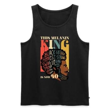 Dieser Melaninkönig Ist Jetzt 40 Juneteenth 40th - Männer Premium Bio Tank Top - Schwarz - Vorne - Michal (187cm)