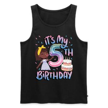 It's my 5th birthday Melanin Kid Juneteenth - Men's Premium Organic Tank Top - black - Front - Michal (187cm)