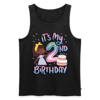 It's my 2nd birthday Melanin Kid Juneteenth - Men's Premium Organic Tank Top - black - Front - Michal (187cm)
