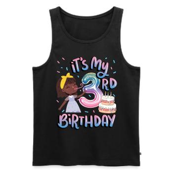 It's My 3rd Birthday Melanin Kid Juneteenth - Men's Premium Organic Tank Top - black - Front - Michal (187cm)