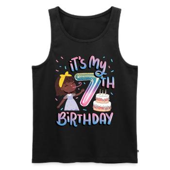 It's my 7th birthday Melanin Kid Juneteenth - Men's Premium Organic Tank Top - black - Front - Michal (187cm)