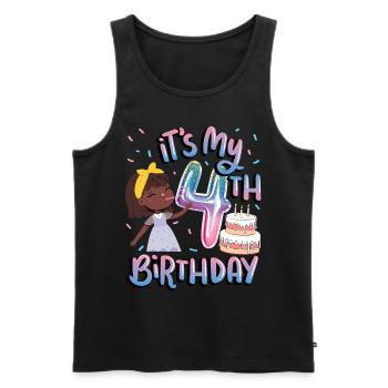 It's My 4th Birthday Melanin Kid Juneteenth - Men's Premium Organic Tank Top - black - Front - Michal (187cm)