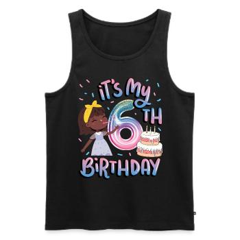 It's my 6th birthday Melanin Kid Juneteenth - Men's Premium Organic Tank Top - black - Front - Michal (187cm)