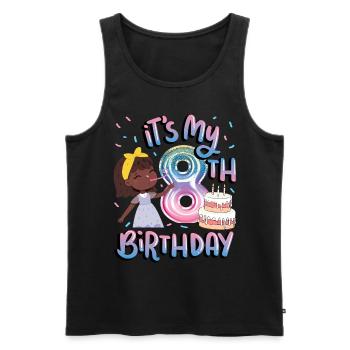 It's My 8th Birthday Melanin Kid Juneteenth - Men's Premium Organic Tank Top - black - Front - Michal (187cm)