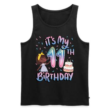 It's my 11th birthday Melanin Kid Juneteenth - Men's Premium Organic Tank Top - black - Front - Michal (187cm)
