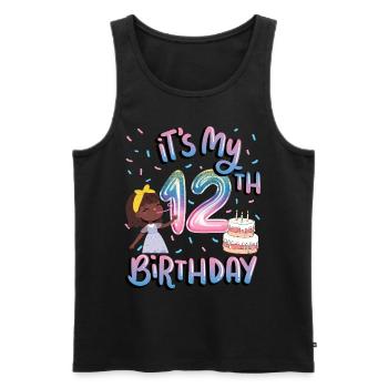 It's my 12th birthday Melanin Kid Juneteenth - Men's Premium Organic Tank Top - black - Front - Michal (187cm)