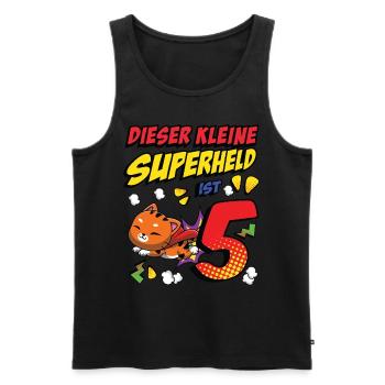 Dieser Kleine Superheld Ist 5 Katzenbesitzer 5. - Männer Premium Bio Tank Top - Schwarz - Vorne - Michal (187cm)
