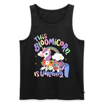 Bloomicorn Is Turning 1 Einhorn 1. Geburtstag - Männer Premium Bio Tank Top - Schwarz - Vorne - Michal (187cm)