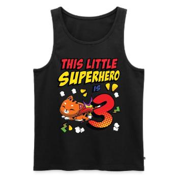 This little superhero is 3 cat owners 3. - Men's Premium Organic Tank Top - black - Front - AI Model Male 178 light (178cm)