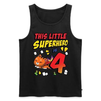 This little superhero is 4 cat owners 4. - Men's Premium Organic Tank Top - black - Front - AI Model Male 178 light (178cm)