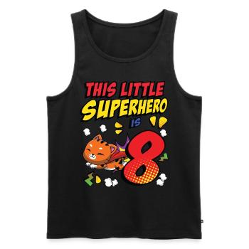 This little superhero is 8 cat owners 8. - Men's Premium Organic Tank Top - black - Front - AI Model Male 178 light (178cm)