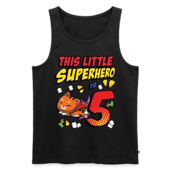 This little superhero is 5 cat owners 5. - Men's Premium Organic Tank Top - black - Front - AI Model Male 178 light (178cm)