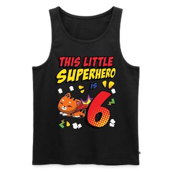 This little superhero is 6 cat owners 6. - Men's Premium Organic Tank Top - black - Front - AI Model Male 178 light (178cm)