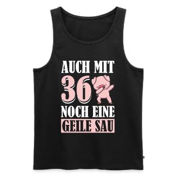 Auch Mit 36 Noch Eine Geile Sau Schwein 36th - Männer Premium Bio Tank Top - Schwarz - Vorne - Michal (187cm)