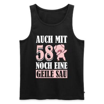 Auch Mit 58 Noch Eine Geile Sau Schwein 58th - Männer Premium Bio Tank Top - Schwarz - Vorne - Michal (187cm)