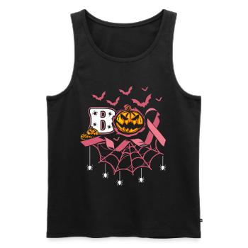 Boo Spooky Halloween Pumpkin Bats Pink - Men's Premium Organic Tank Top - black - Front - Michal (187cm)