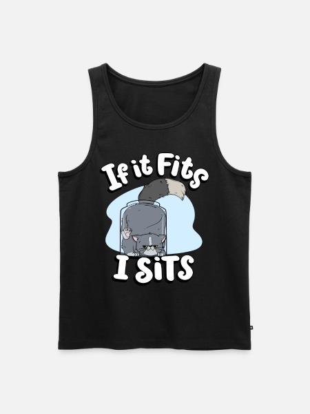 Hvis det passer jeg sitter Cute Canister Cat Fitness - Premium økologisk Tanktop for menn - svart