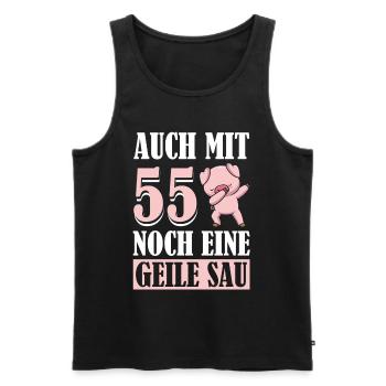 Auch Mit 55 Noch Eine Geile Sau Schwein 55th - Männer Premium Bio Tank Top - Schwarz - Vorne - Michal (187cm)