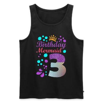 Anniversaire Mermaid 3 Coquille Summer Vibe 3 - Débardeur bio Premium Homme - noir - Devant - Michal (187cm)