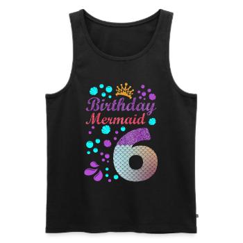 Anniversaire Mermaid 6 Shell Summer Vibe 6 - Débardeur bio Premium Homme - noir - Devant - Michal (187cm)