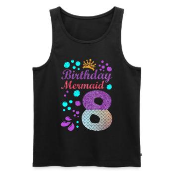 Anniversaire Mermaid 8 Shell Summer Vibe 8. - Débardeur bio Premium Homme - noir - Devant - Michal (187cm)