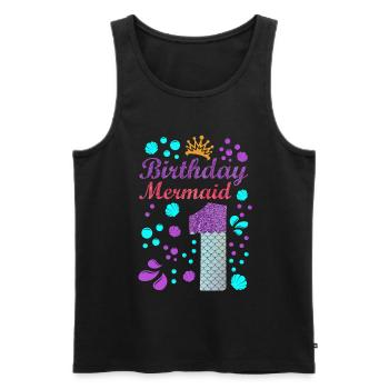Birthday Mermaid 1 Shell Summer Vibe 1 - Men's Premium Organic Tank Top - black - Front - Michal (187cm)
