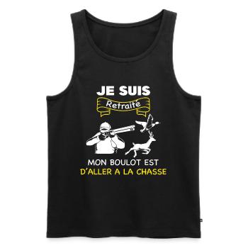 Homme Je Suis Retraité Chasseur Tee Shirt Cadeau - Débardeur bio Premium Homme - noir - Devant - Michal (187cm)