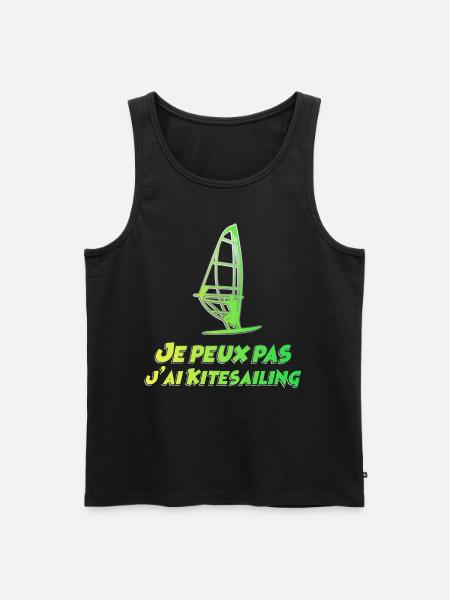 Je peux pas j'ai Kitesailing - Débardeur bio Premium Homme - noir