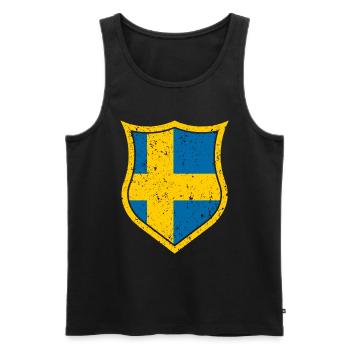 Sweden - Men's Premium Organic Tank Top - black - Front - Michal (187cm)
