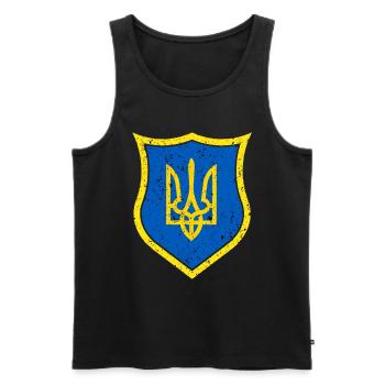 Ukraine - Men's Premium Organic Tank Top - black - Front - Michal (187cm)