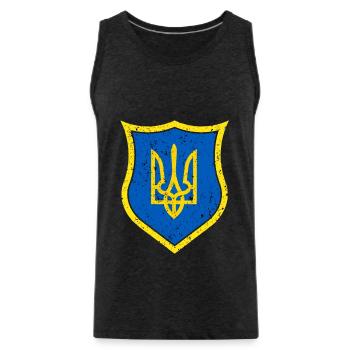 Ukraine - Männer Premium Bio Tank Top - Anthrazit - Vorne - Alexander (188cm)